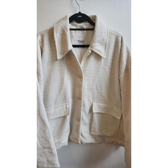 Abercrombie & Fitch Coat Tweed Shirt Jacket Blazer Oversized Size XXL - Picture 3 of 7